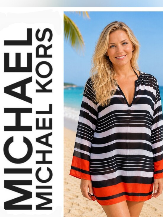MICHAEL Michael Kors Other - Michael Kors Striped Tunic Cover-Up